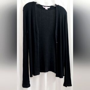 Victoria's Secret Dark Grey Thermal Cardigan Sweater w/ Bell Sleeves-Size: Large